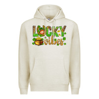Oatmeal Heather St. Patricks day lucky vibes Premium Hoodie - BundleAndBundleShop