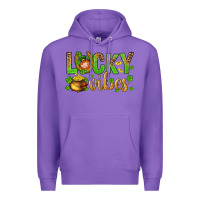 Purple St. Patricks day lucky vibes Premium Hoodie - BundleAndBundleShop