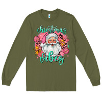 Army Green christmas vibes santa Long Sleeve Tee - AdoDesignShop