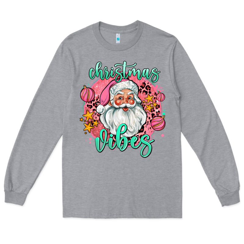 Christmas Vibes Santa Long Sleeve Tee by AdoDesignShop | Teevron