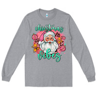 Heather Grey christmas vibes santa Long Sleeve Tee - AdoDesignShop