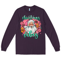 Plum christmas vibes santa Long Sleeve Tee - AdoDesignShop