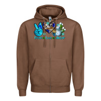 Chestnut peace love winter ado Zipper Hoodie - AdoDesignShop