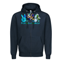 Navy peace love winter ado Zipper Hoodie - AdoDesignShop