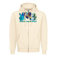 Sandshell peace love winter ado Zipper Hoodie - AdoDesignShop
