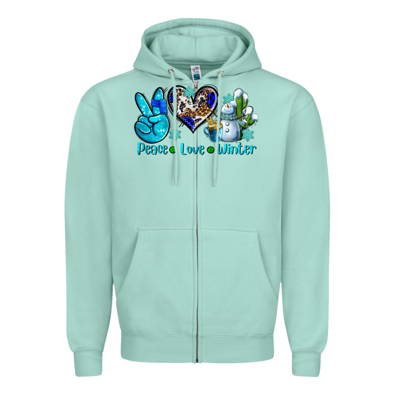 Peace Love Winter Ado Zipper Hoodie by AdoDesignShop | Teevron