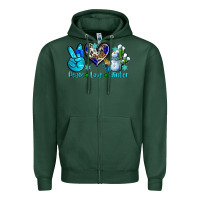 Sports Green peace love winter ado Zipper Hoodie - AdoDesignShop