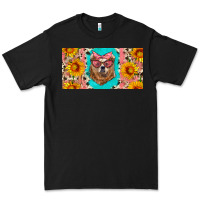 Black mama bear with sunflowers and glasses license plate Premium Tee - Artiststas