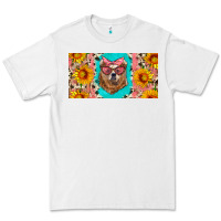 White mama bear with sunflowers and glasses license plate Premium Tee - Artiststas
