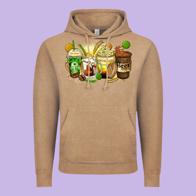 Beer Coffee Cups Vintage Hoodie Designed By Zillion Design Studio