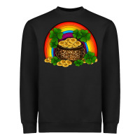 Black st patricks shamrock gold leopard rainbow Heavyweight Sweatshirt - RanaPortraitStore
