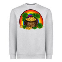 Heather Grey st patricks shamrock gold leopard rainbow Heavyweight Sweatshirt - RanaPortraitStore