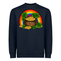 Navy st patricks shamrock gold leopard rainbow Heavyweight Sweatshirt - RanaPortraitStore
