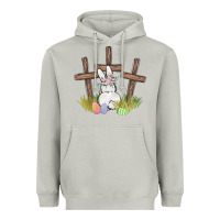 Moon Dust floral watercolor easter bunny cross Heavyweight Hoodie - MaliasSmallBusiness