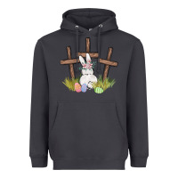 Smoke floral watercolor easter bunny cross Heavyweight Hoodie - MaliasSmallBusiness