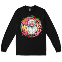 Black merry christmas peace santa Long Sleeve Tee - AdoDesignShop