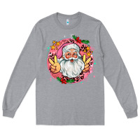 Heather Grey merry christmas peace santa Long Sleeve Tee - AdoDesignShop