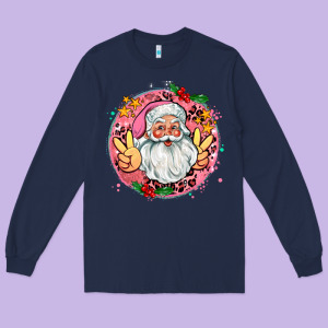 Merry Christmas Peace Santa Long Sleeve Tee Designed By Adodesignshop
