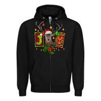 Black joy with reindeer ado Zipper Hoodie - AdoDesignShop