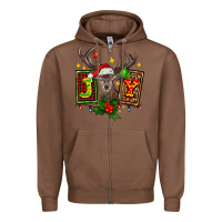 Chestnut joy with reindeer ado Zipper Hoodie - AdoDesignShop