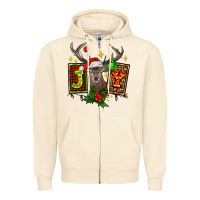 Sandshell joy with reindeer ado Zipper Hoodie - AdoDesignShop