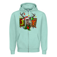 Seafoam joy with reindeer ado Zipper Hoodie - AdoDesignShop