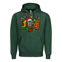 Sports Green joy with reindeer ado Zipper Hoodie - AdoDesignShop