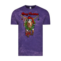 Cloud Purple merry christmas longhorn cow Vintage Tee - RanaPortraitStore