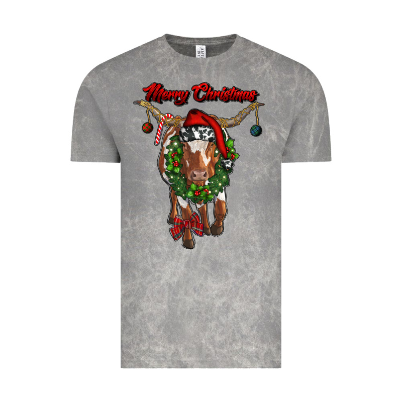 Merry Christmas Longhorn Cow Vintage Tee by RanaPortraitStore | Teevron