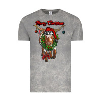 Cloud Rock merry christmas longhorn cow Vintage Tee - RanaPortraitStore