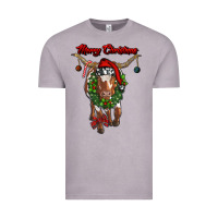 Vintage Zinc merry christmas longhorn cow Vintage Tee - RanaPortraitStore