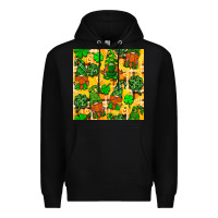 Black St. Patricks gnomies seamless pattern Premium Hoodie - BundleAndBundleShop