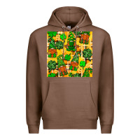 Chestnut St. Patricks gnomies seamless pattern Premium Hoodie - BundleAndBundleShop