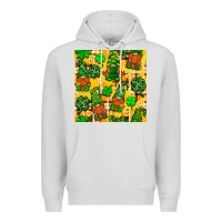 Dove Grey St. Patricks gnomies seamless pattern Premium Hoodie - BundleAndBundleShop