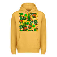 Mustard St. Patricks gnomies seamless pattern Premium Hoodie - BundleAndBundleShop