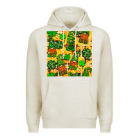 Oatmeal Heather St. Patricks gnomies seamless pattern Premium Hoodie - BundleAndBundleShop
