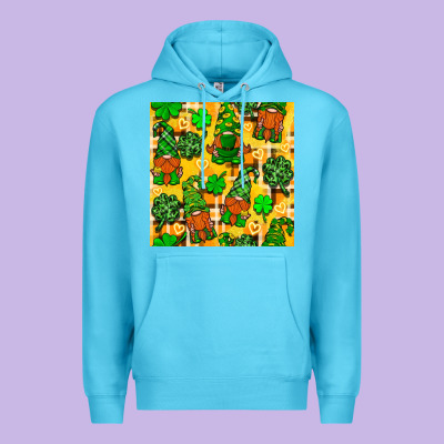 St. Patricks Gnomies Seamless Pattern Premium Hoodie Designed By Bundleandbundleshop