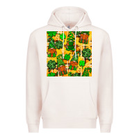 Pale Pink St. Patricks gnomies seamless pattern Premium Hoodie - BundleAndBundleShop