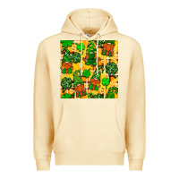 Pina Colada St. Patricks gnomies seamless pattern Premium Hoodie - BundleAndBundleShop