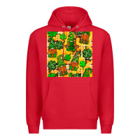 Red St. Patricks gnomies seamless pattern Premium Hoodie - BundleAndBundleShop