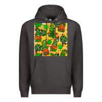Smoke St. Patricks gnomies seamless pattern Premium Hoodie - BundleAndBundleShop