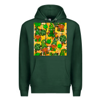 Sports Green St. Patricks gnomies seamless pattern Premium Hoodie - BundleAndBundleShop