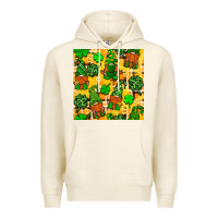 Tofu St. Patricks gnomies seamless pattern Premium Hoodie - BundleAndBundleShop