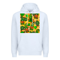 White St. Patricks gnomies seamless pattern Premium Hoodie - BundleAndBundleShop
