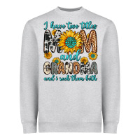 Heather Grey i have two titles mom and grandma and i rock them Heavyweight Sweatshirt - Zillion Design Studio