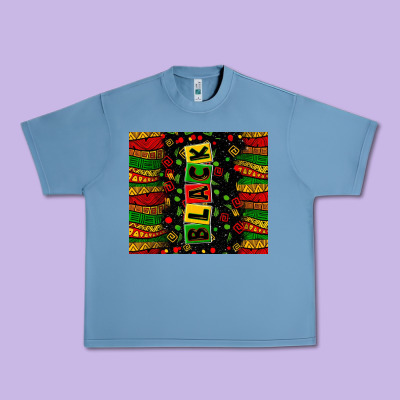 Black License Letters  Juneteenth Urban Heavy Tee Designed By Zillion Design Studio