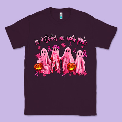 In October We Wear Pink Ghosts Classic Tee Designed By Adodesignshop