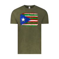 Vintage Olive Mexico and Puerto Rico Flag Vintage Tee - texasbilliewilder