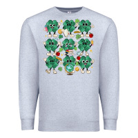 Heather Grey teacher st patrick day clovers Premium Sweatshirt - MaliasSmallBusiness