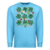 Ocean Blue teacher st patrick day clovers Premium Sweatshirt - MaliasSmallBusiness